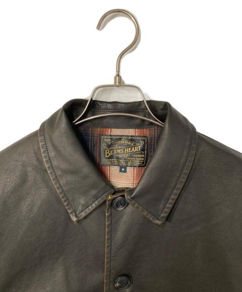 BEAMS HEART（ビームスハート）BEAMS HEART (ビームスハート) フェイクレザー カーコート ブラウン サイズ:Mの古着・服飾アイテム