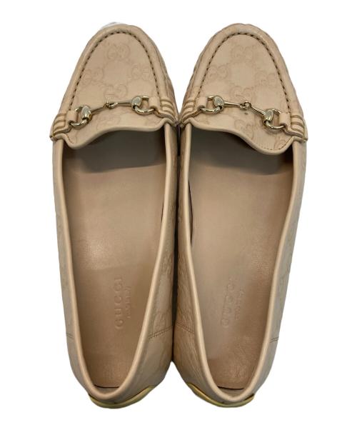 GUCCI（グッチ）GUCCI (グッチ) GG柄 ホースビット ドライビングシューズ ピンクベージュ サイズ:35の古着・服飾アイテム
