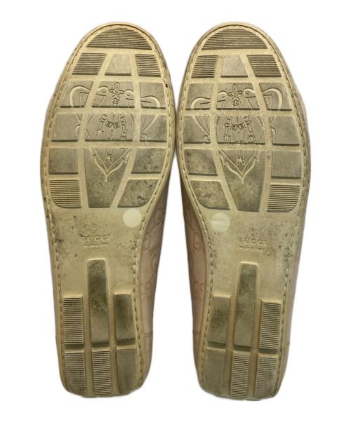 GUCCI（グッチ）GUCCI (グッチ) GG柄 ホースビット ドライビングシューズ ピンクベージュ サイズ:35の古着・服飾アイテム