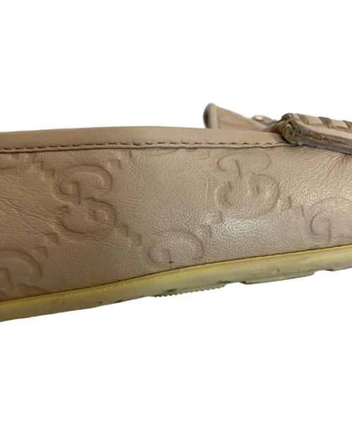 GUCCI（グッチ）GUCCI (グッチ) GG柄 ホースビット ドライビングシューズ ピンクベージュ サイズ:35の古着・服飾アイテム