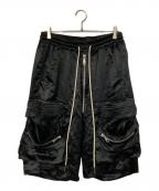 A.F ARTEFACTエーエフ アーティファクト）の古着「カーゴサルエルハーフパンツ」｜ブラック