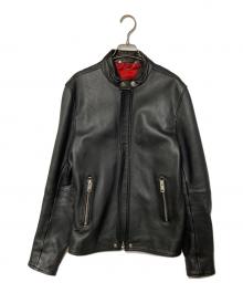 DIESEL（ディーゼル）の古着「ラムレザー シングルライダースジャケット」｜ブラック