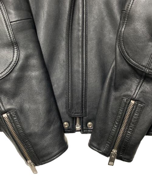DIESEL（ディーゼル）DIESEL (ディーゼル) ラムレザー シングルライダースジャケット ブラック サイズ:Mの古着・服飾アイテム