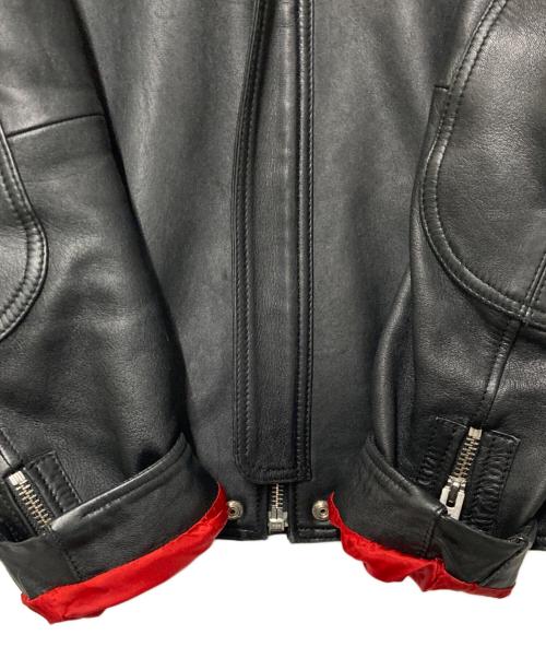 DIESEL（ディーゼル）DIESEL (ディーゼル) ラムレザー シングルライダースジャケット ブラック サイズ:Mの古着・服飾アイテム