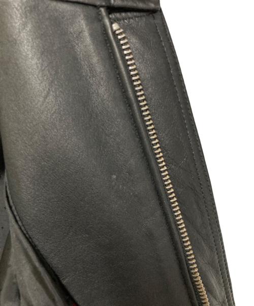 DIESEL（ディーゼル）DIESEL (ディーゼル) ラムレザー シングルライダースジャケット ブラック サイズ:Mの古着・服飾アイテム