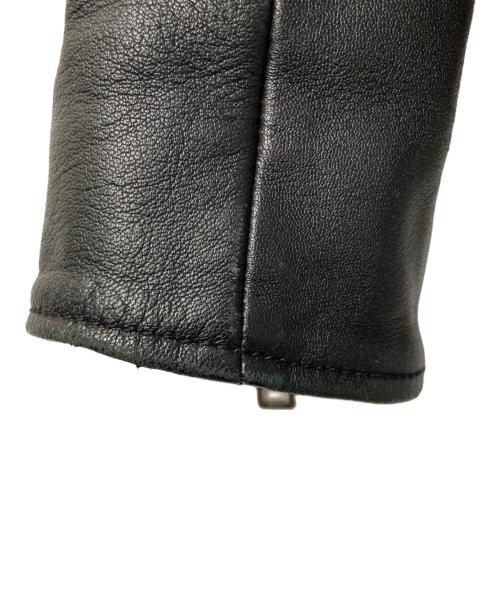 DIESEL（ディーゼル）DIESEL (ディーゼル) ラムレザー シングルライダースジャケット ブラック サイズ:Mの古着・服飾アイテム