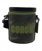 COACHコーチ）の古着「シグネチャー バーレル クロスボディ ショルダーバッグ」｜ブラック×オリーブ