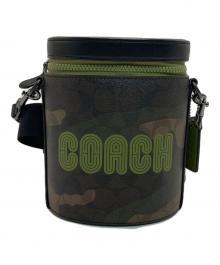 COACH（コーチ）の古着「シグネチャー バーレル クロスボディ ショルダーバッグ」｜ブラック×オリーブ