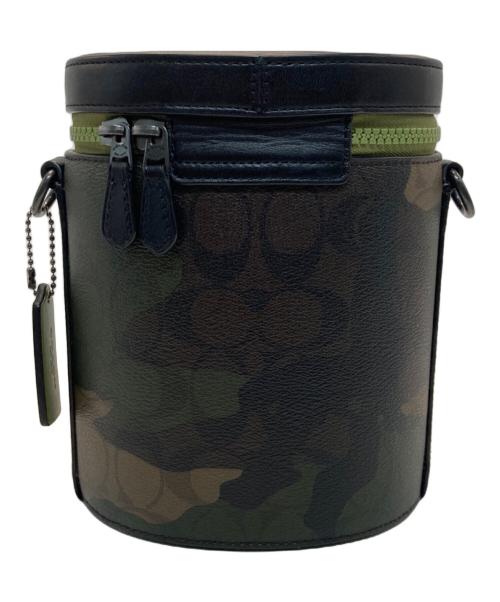 COACH（コーチ）COACH (コーチ) シグネチャー バーレル クロスボディ ショルダーバッグ ブラック×オリーブの古着・服飾アイテム