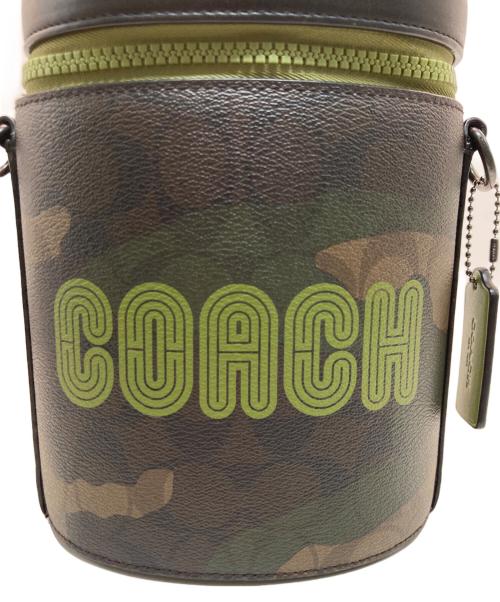 COACH（コーチ）COACH (コーチ) シグネチャー バーレル クロスボディ ショルダーバッグ ブラック×オリーブの古着・服飾アイテム