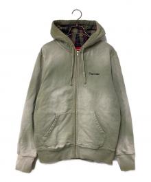 SUPREME（シュプリーム）の古着「Bleached Zip Up Sweatshirt」｜グリーン