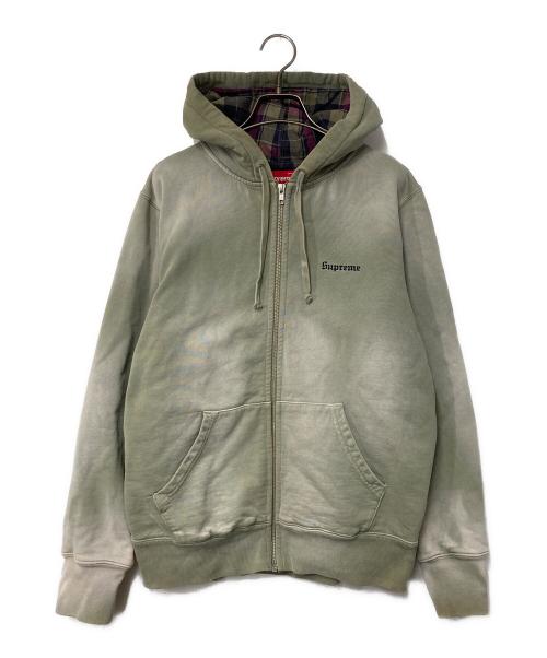 SUPREME（シュプリーム）SUPREME (シュプリーム) Bleached Zip Up Sweatshirt グリーン サイズ:Ｓの古着・服飾アイテム