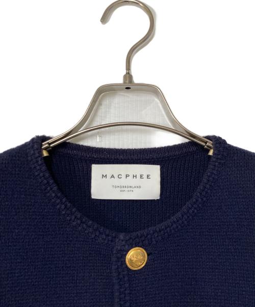 MACPHEE（マカフィー）MACPHEE (マカフィー) ハーフミラノリブ クロップドカーディガン ネイビー サイズ:Sの古着・服飾アイテム
