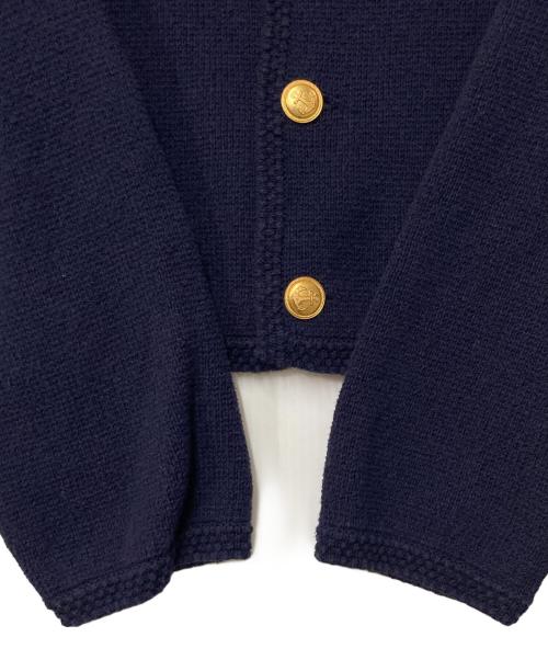 MACPHEE（マカフィー）MACPHEE (マカフィー) ハーフミラノリブ クロップドカーディガン ネイビー サイズ:Sの古着・服飾アイテム