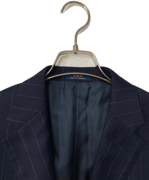POLO RALPH LAUREN（ポロ・ラルフローレン）POLO RALPH LAUREN (ポロ・ラルフローレン) ウールストライプセットアップ ネイビー サイズ:36Sの古着・服飾アイテム