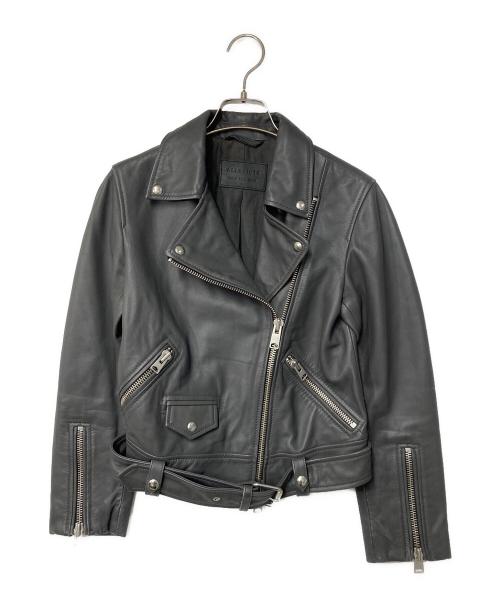 ALL SAINTS（オールセインツ）ALL SAINTS (オールセインツ) ラムレザーダブルライダースジャケット グレー サイズ:EU 34の古着・服飾アイテム