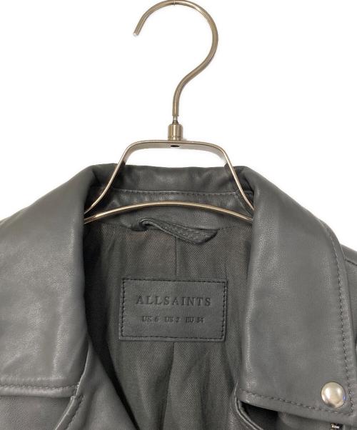 ALL SAINTS（オールセインツ）ALL SAINTS (オールセインツ) ラムレザーダブルライダースジャケット グレー サイズ:EU 34の古着・服飾アイテム
