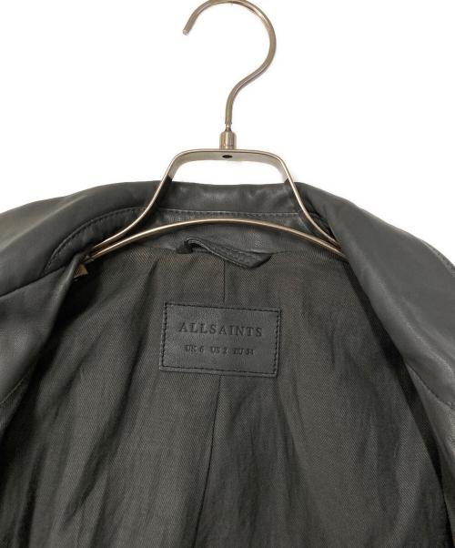 ALL SAINTS（オールセインツ）ALL SAINTS (オールセインツ) ラムレザーダブルライダースジャケット グレー サイズ:EU 34の古着・服飾アイテム