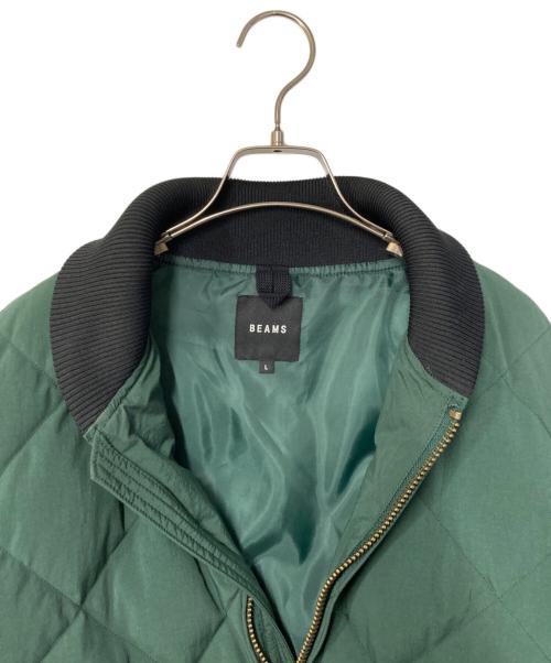 BEAMS（ビームス）BEAMS (ビームス) ワーク キルト ダウン ジャケット グリーン サイズ:Lの古着・服飾アイテム