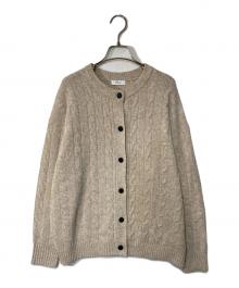 SHIPS any（シップスエニィ）の古着「ヤク ケーブル クルーネック ニット カーディガン」｜ベージュ