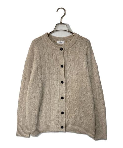 SHIPS any（シップスエニィ）SHIPS any (シップスエニィ) ヤク ケーブル クルーネック ニット カーディガン ベージュ サイズ:Freeの古着・服飾アイテム
