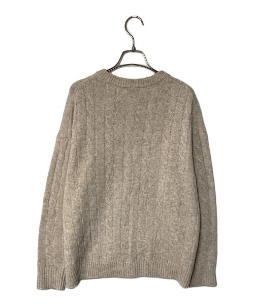 SHIPS any（シップスエニィ）SHIPS any (シップスエニィ) ヤク ケーブル クルーネック ニット カーディガン ベージュ サイズ:Freeの古着・服飾アイテム