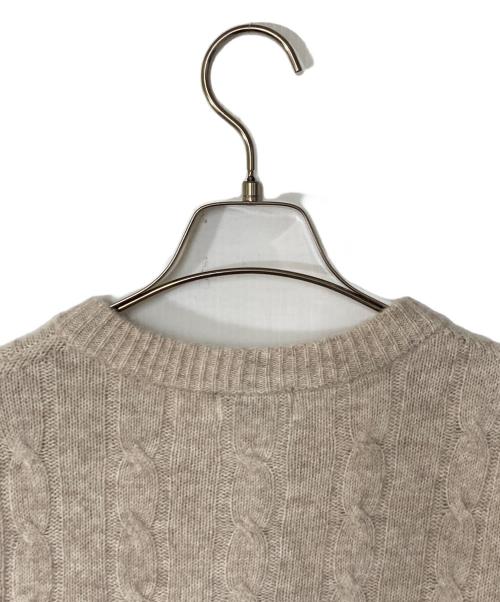 SHIPS any（シップスエニィ）SHIPS any (シップスエニィ) ヤク ケーブル クルーネック ニット カーディガン ベージュ サイズ:Freeの古着・服飾アイテム