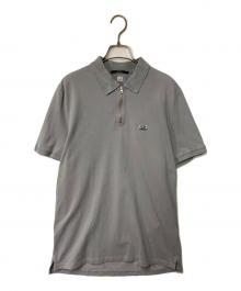 C.P COMPANY（シーピーカンパニー）の古着「Stretch Pique Zipped Logo Polo」｜グレー