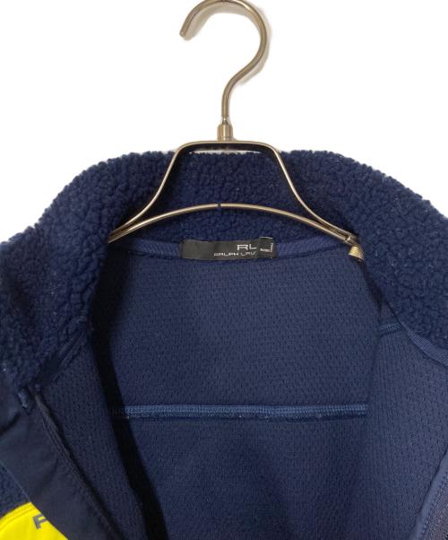 RLX RALPH LAUREN（アールエルエックスラルフローレン）RLX RALPH LAUREN (アールエルエックスラルフローレン) フリースベスト ネイビー×イエロー サイズ:Ｍの古着・服飾アイテム