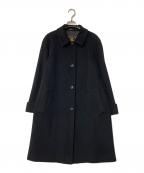 Burberry'sバーバリー）の古着「アンゴラ混 ステンカラーコート」｜ブラック