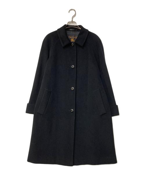 Burberry's（バーバリー）Burberry's (バーバリー) アンゴラ混 ステンカラーコート ブラック サイズ:38の古着・服飾アイテム