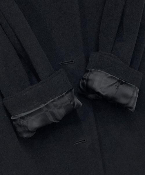 Burberry's（バーバリー）Burberry's (バーバリー) アンゴラ混 ステンカラーコート ブラック サイズ:38の古着・服飾アイテム