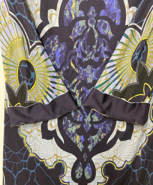 Emilio Pucci（エミリオ プッチ）Emilio Pucci (エミリオ プッチ) 総柄レーヨンワンピース ネイビー×ブルー サイズ:38の古着・服飾アイテム