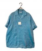 ARCODIOアルコディオ）の古着「フレンチリネン 半袖プルオーバーシャツ」｜スカイブルー