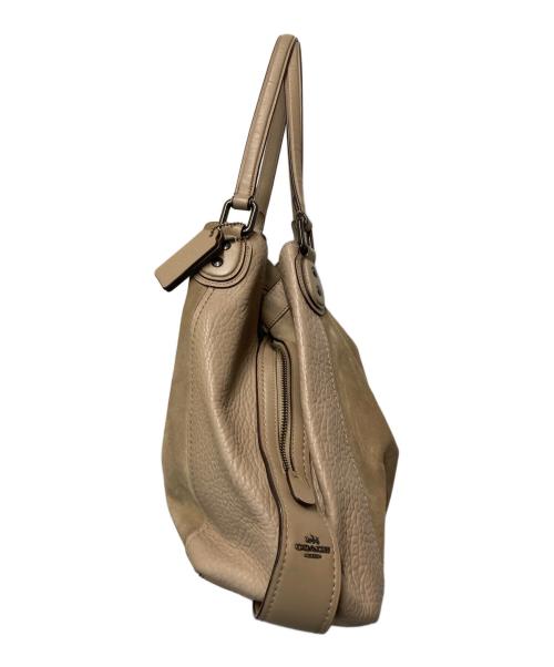 COACH（コーチ）COACH (コーチ) イーディー スエード切替トートバッグ ベージュの古着・服飾アイテム