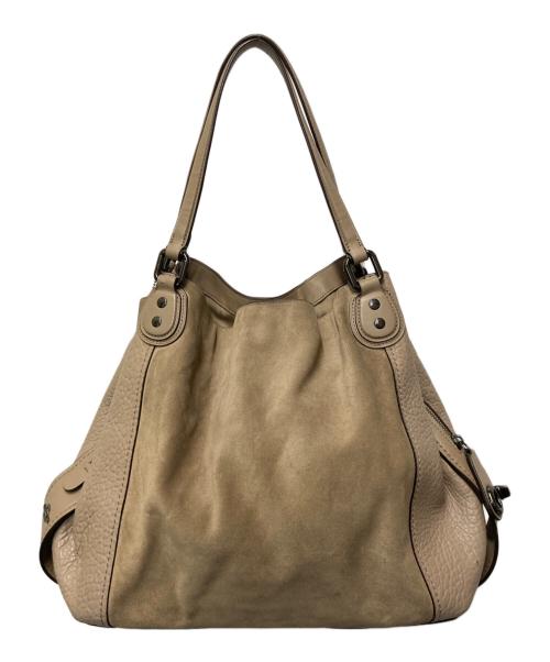 COACH（コーチ）COACH (コーチ) イーディー スエード切替トートバッグ ベージュの古着・服飾アイテム