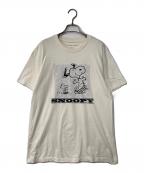 COACH×SNOOPYコーチ×スヌーピー）の古着「スヌーピー シグネチャー スクエア Tシャツ」｜アイボリー