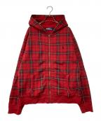 POLO RALPH LAURENポロ・ラルフローレン）の古着「ポニー刺繍裏サーマルジップパーカー」｜レッド×ブラック