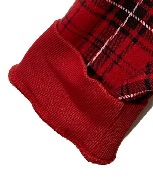 POLO RALPH LAUREN（ポロ・ラルフローレン）POLO RALPH LAUREN (ポロ・ラルフローレン) ポニー刺繍裏サーマルジップパーカー レッド×ブラック サイズ:XLの古着・服飾アイテム