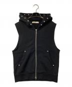 jent louisジェントルイス）の古着「スタッズスリーブレスフーディ」｜ブラック