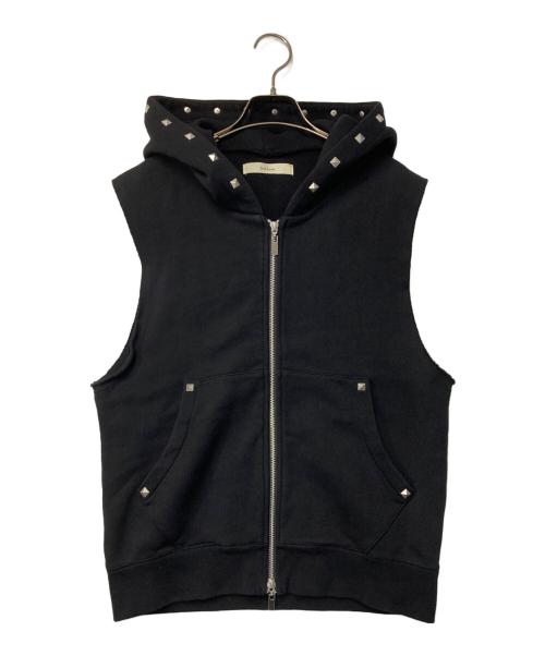 jent louis（ジェントルイス）jent louis (ジェントルイス) スタッズスリーブレスフーディ ブラック サイズ:Mの古着・服飾アイテム