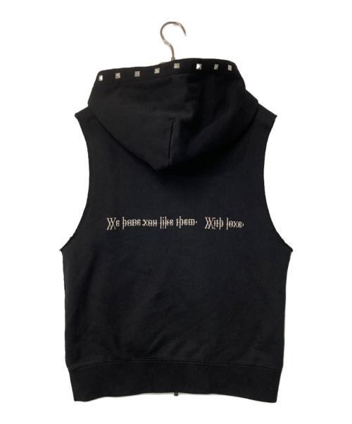 jent louis（ジェントルイス）jent louis (ジェントルイス) スタッズスリーブレスフーディ ブラック サイズ:Mの古着・服飾アイテム