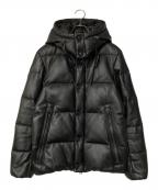 nano・universeナノ・ユニバース）の古着「西川ダウン ラムレザーダウンジャケット」｜ブラック