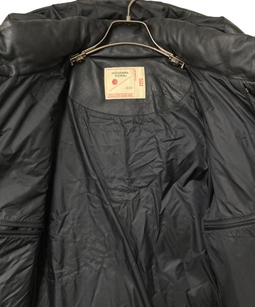 nano・universe（ナノ・ユニバース）nano・universe (ナノ・ユニバース) 西川ダウン ラムレザーダウンジャケット ブラック サイズ:Mの古着・服飾アイテム