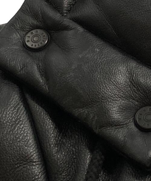 nano・universe（ナノ・ユニバース）nano・universe (ナノ・ユニバース) 西川ダウン ラムレザーダウンジャケット ブラック サイズ:Mの古着・服飾アイテム