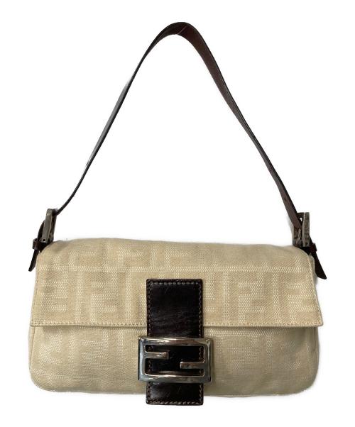 FENDI（フェンディ）FENDI (フェンディ) ズッカ マンマバケット ワンショルダー ハンドバッグ ベージュ×ブラウンの古着・服飾アイテム