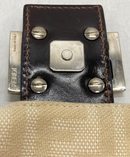 FENDI（フェンディ）FENDI (フェンディ) ズッカ マンマバケット ワンショルダー ハンドバッグ ベージュ×ブラウンの古着・服飾アイテム