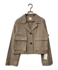 pinue（ピヌエ）の古着「チェックジャケット」｜ブラウン