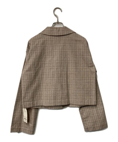 pinue（ピヌエ）pinue (ピヌエ) チェックジャケット ブラウン サイズ:Freeの古着・服飾アイテム