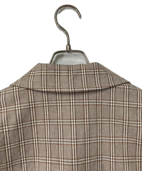 pinue（ピヌエ）pinue (ピヌエ) チェックジャケット ブラウン サイズ:Freeの古着・服飾アイテム